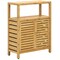 Natural Wicker Bathroom Floor Cabinet with Adjustable Shelves and Doors